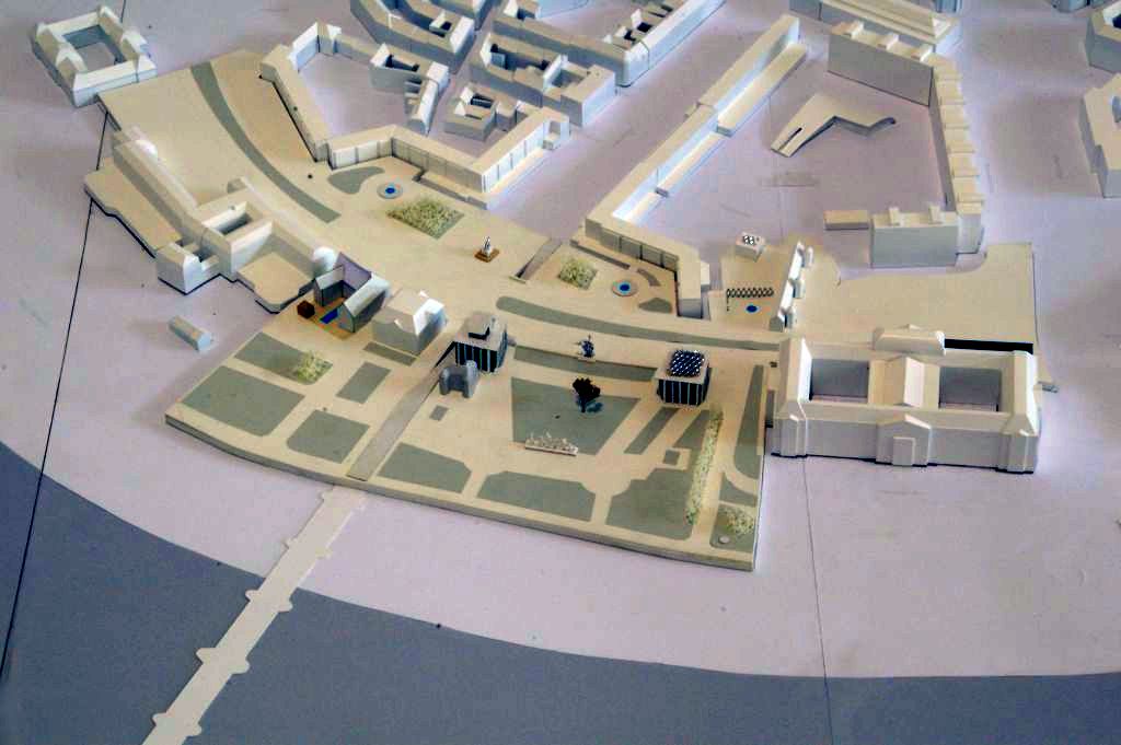 Im Bild ist ein Modell des Wettbewerbteilnehmers Architektur- und Planungsbüro Gloger, Dresden zu sehen.