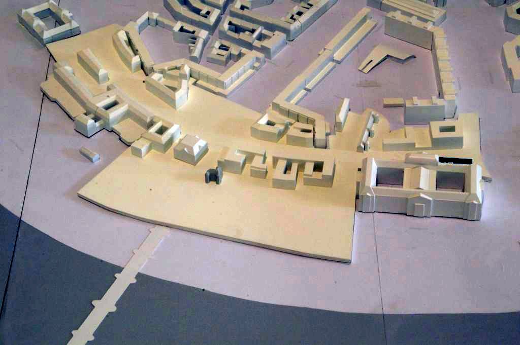  Im Bild ist ein Modell des Wettbewerbteilnehmers ZDR Architekten BDA, Dresden zu sehen.