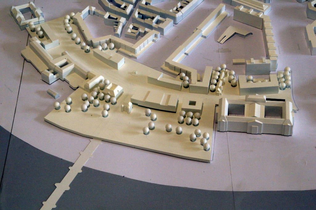 Im Bild ist ein Modell des Wettbewerbteilnehmers DÄHNE ARCHITEKTEN PartGmbB, Dresden zu sehen.
