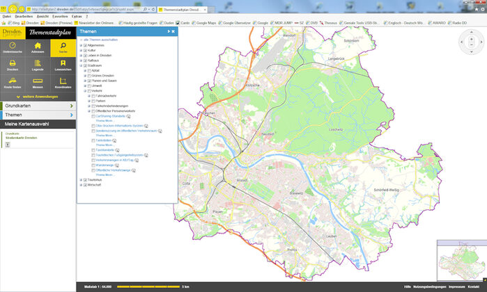 Screenshot vom Themenstadtplan