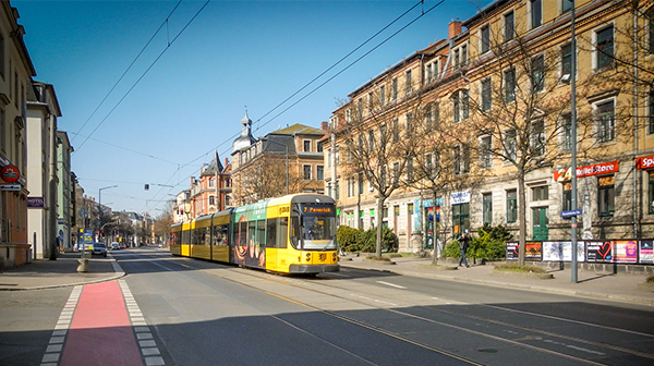 Straßenansicht Kesselsdorfer Straße - Dritter Bauabschnitt