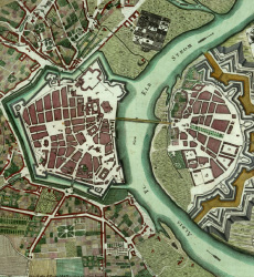 Kupferstich der Stadt und Festung Dresden um 1760