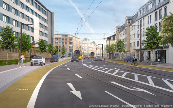 Planungsansicht auf Höhe der Post