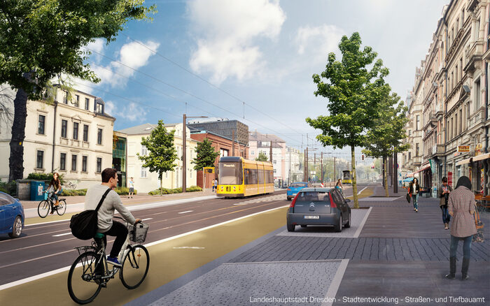 Planungsansicht mit Blick Richtung Schauburg