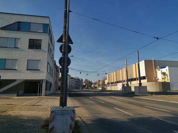 Einmündung Bahnstraße Blickrichtung stadtauswärts