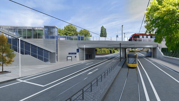 Visualisierung Ansicht Nordseite Haltepunkt Cotta