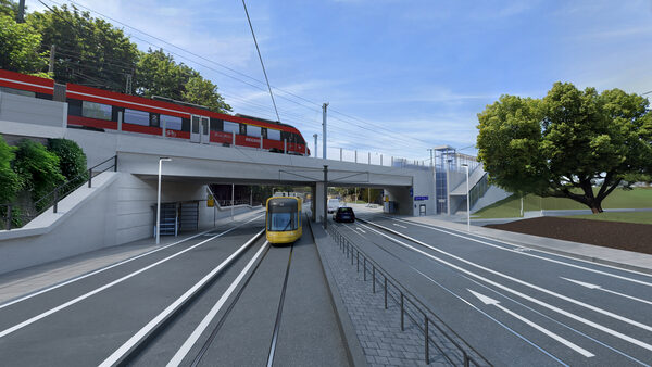 Visualisierung Ansicht Südseite Haltepunkt Cotta