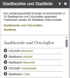 Auswahl Stadtteil-/Ortsamtsuche