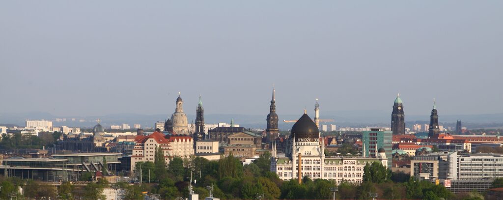 Silhouette von Dresden aus westlicher Richtung