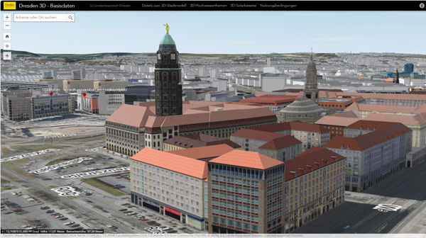 Interaktive Webanwendung 3D Stadtmodell Dresden