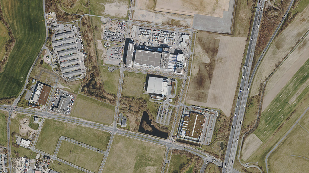 Satellitenbild des Gewerbegebietes "Airportpark"