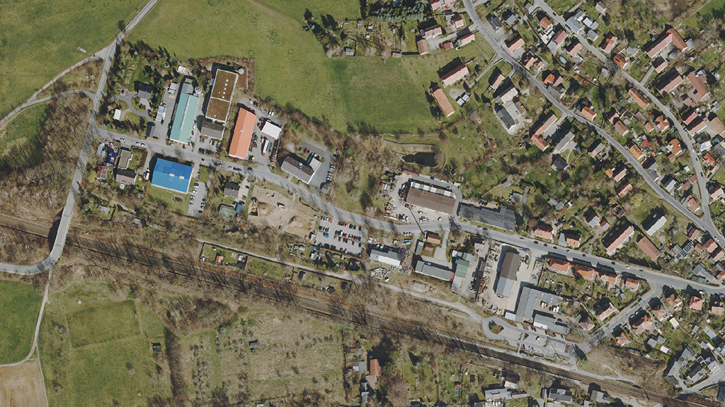 Satellitenbild des Gewerbegebietes Langebrück
