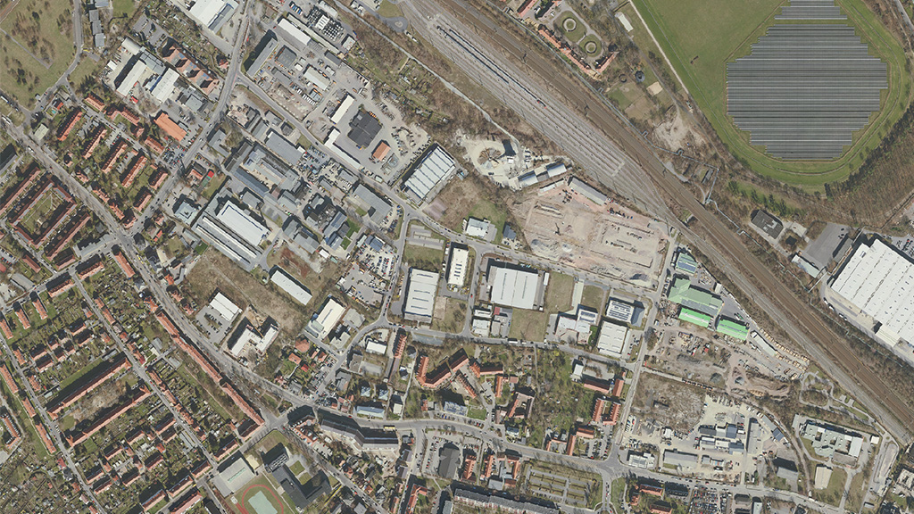Satellitenbild des Gewerbegebietes Dresden-Reick