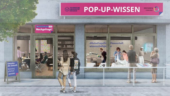 Strengthening the dialog between citizens and science with pop-up knowledge stores - that is the goal of the TU Dresden within the framework of the Science Year 2022.