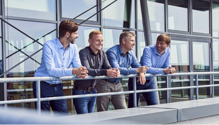 Das Gründerteam von Senodis blickt zuversichtlich in die Zukunft: Marek Rjelka, Christoph Kroh, Thomas Härtling, Björn Erik Mai