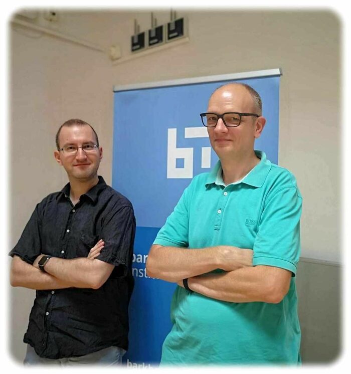 Corenext-Projektleiter Michael Roitzsch und Ko-Geschäftsführer Tim Hentschel. Foto: Heiko Weckbrodt