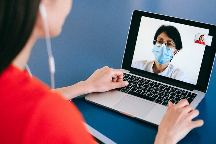Follow-up care for the patient by the doctor using a video call