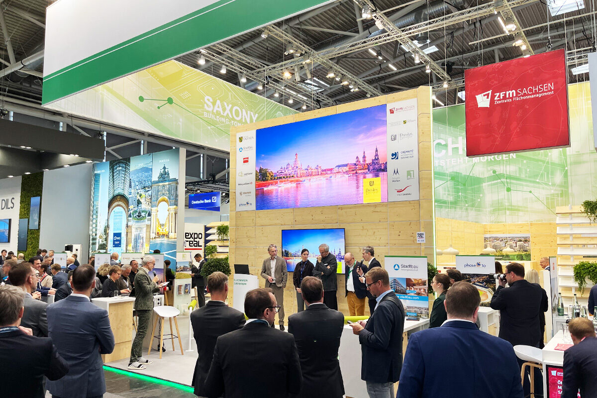 Messestand des Freistaates Sachsen auf der Expo Real 2025