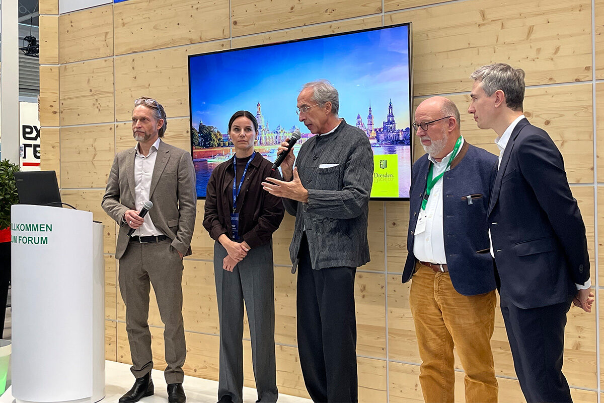 Gesprächspanel am sächsischen Stand auf der Expo Real 2025