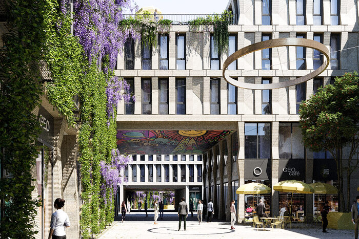 Visualisierung von geplanten Gebäuden am Wiener Platz in Dresden