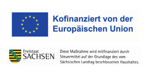 Förderlogo des Freistaates Sachsen + EU (Kombilogo