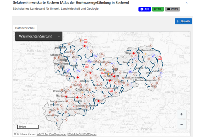Gefahrenhinweiskarte Sachsen (Atlas der Hochwassergefährdung in Sachsen)