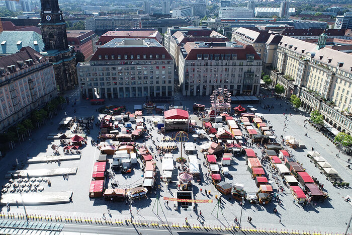 Luftbild vom Dresdner Herbstmarkt