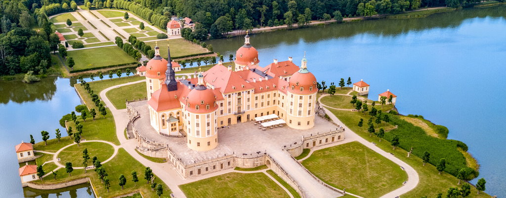 Schloss Moritzburg aus der Vogelperspektive