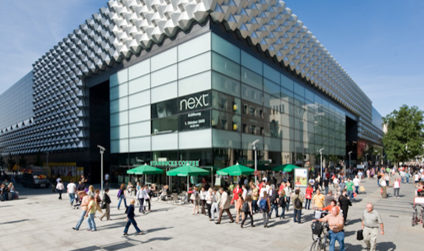 Die linke Seite der Centrum Galerie mit dem Café "Starbucks"