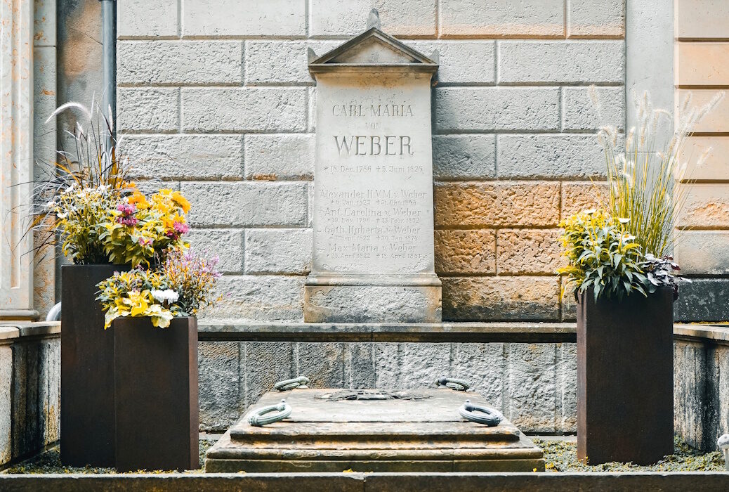 Grabmal von Carl Maria von Weber auf dem Alten Katholischen Friedhof in Dresden