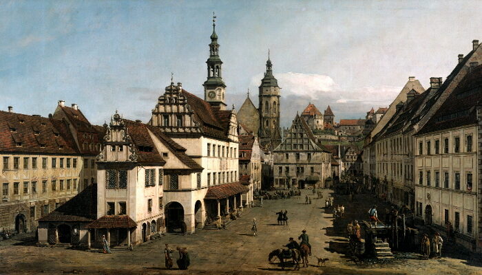 Bernardo Bellotto, gen. Canaletto, Der Marktplatz von Pirna, 1753-1754
