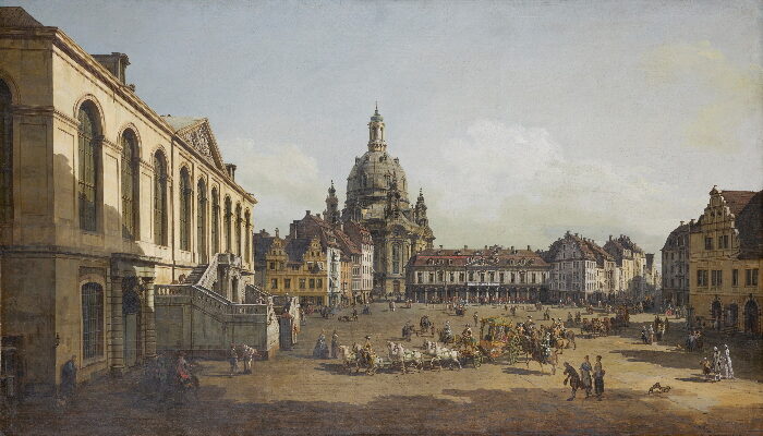 Bernardo Bellotto, Der Neumarkt in Dresden vom Jüdenhofe aus