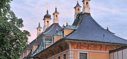 Detailaufnahme des Daches des Wasserpalais in Pillnitz