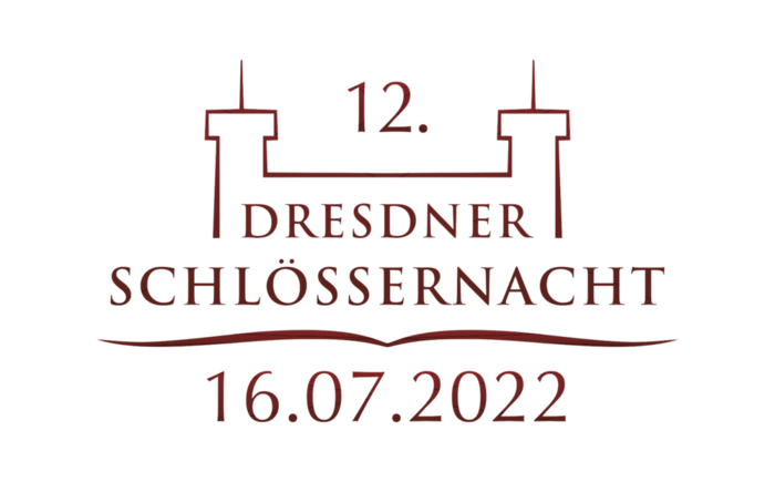 Schwarz-weißes Logo der 12. Dresdner Schlössernacht am 17. Juli 2021.