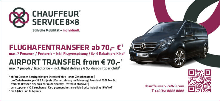 Flughafentransfer mit dem Chauffeur Service von 8x8