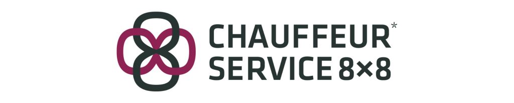 In der Mitte des Bildes steht Chauffeur Service 8x8